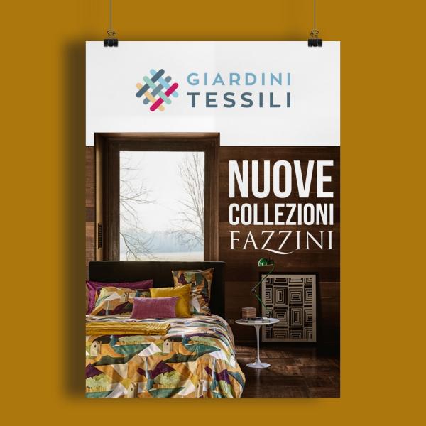 Grafica pubblicitaria Giardini Tessili autunno inverno 2020