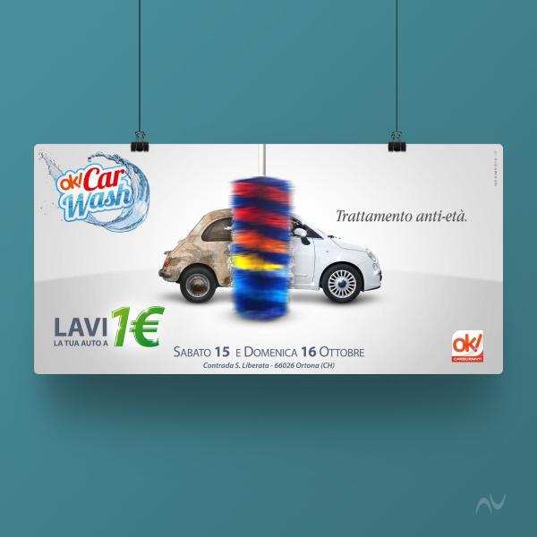 Grafica pubblicitaria Ok Car Wash