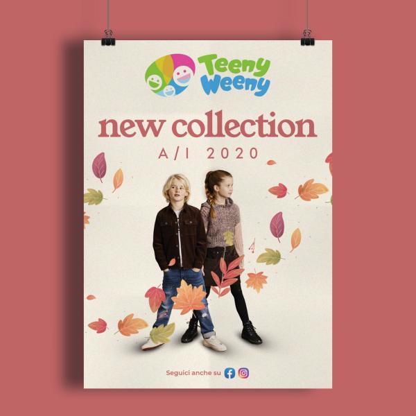 Grafica pubblicitaria Teeny Weeny autunno inverno 2020