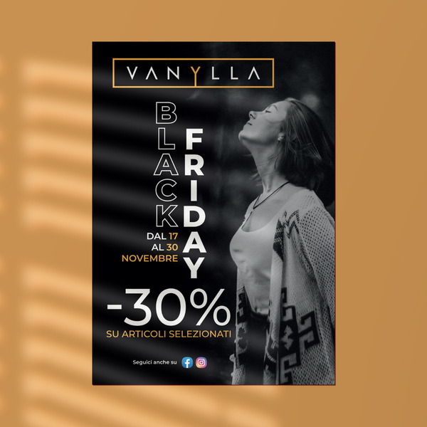 Grafica pubblicitaria Vanylla Black Friday