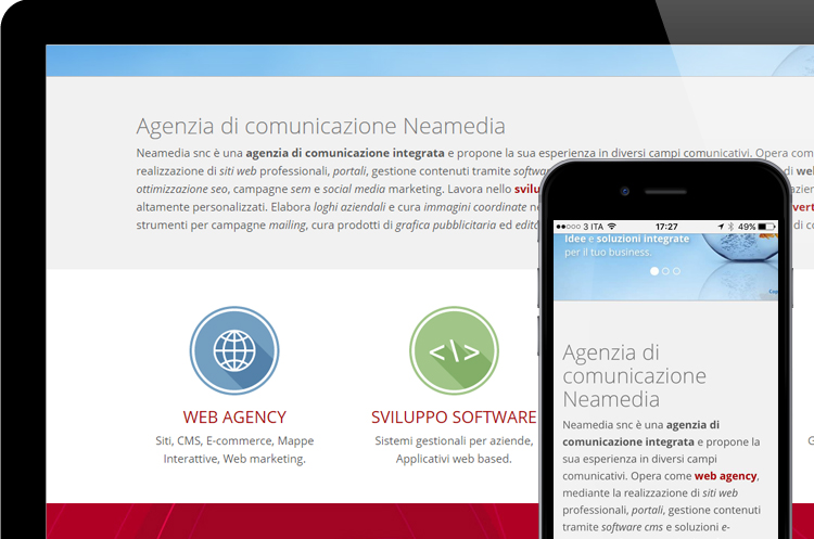 dimensione dei font a confronto su monitor e smartphone