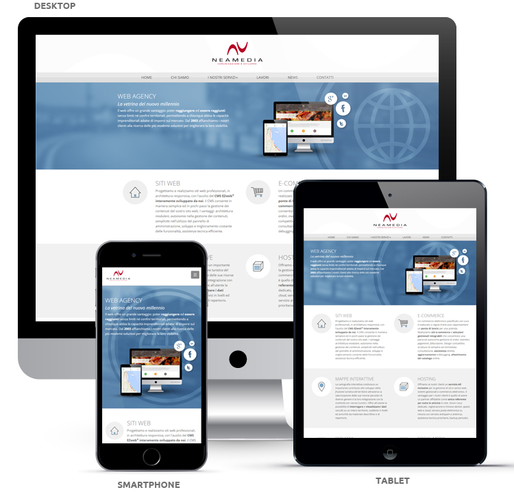esempio reale del nuovo sito web di neamedia responsive