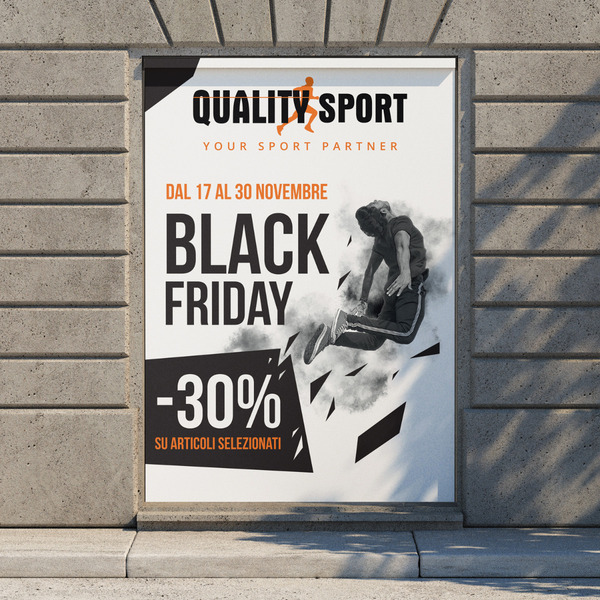 Grafica pubblicitaria Quality Sport Black Friday